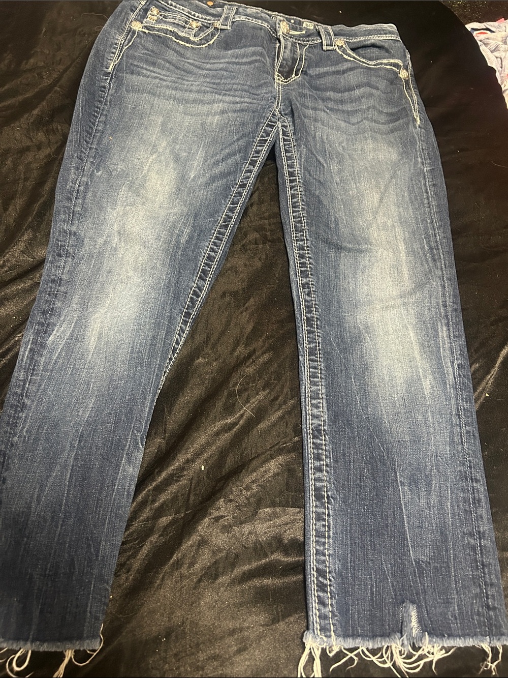 Miss Me Distressed Blue Straight-Leg Jeans
